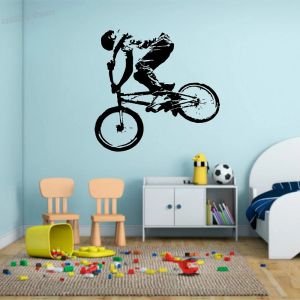 Adesivi adesivi per muro di decalcomanie cicliste BMX per la decorazione della camera da letto per la casa Poster in vinile arte sfondi rimovibile A098