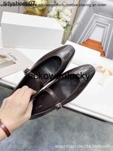 the row shoes Full Leather Mary Jane Shoes Soft Leather Soft Sole Comfortable Women's French Flat Single Shoes Women Elegant and simple OELH 7AVJ