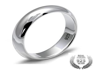 Enkla klassiska parringar solida 925 sterling silver glansig kärleksring för kvinnor och män bröllop smycken2058754