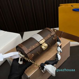 2024 Mulheres Genuínas de Couro Crossbody Bag de alta qualidade Letra Vintage Flor TRA