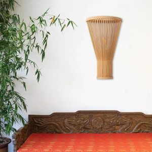 Lampade a parete Retro Bamboo Wickert Lampad Sconce LED E27 tonalità Rattan tessuta per l'arredamento