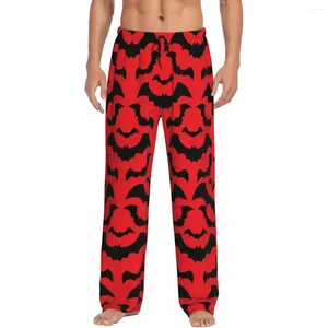 Men's Sleepwear Custom Gothic Witch Bats Pattern Pajama Pants Ghost Halloween Lounge Sleep Drawstring Bottoms With Pockets