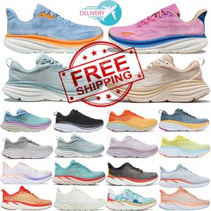 Hoka Bondi 8 Clifton 9 8 Scarpe da design One Triple Black White Passion Fruit Cyclamen Vibrant Impala Blu Sneakers Outdoor Sneakers taglia 36-45 Spedizione gratuita