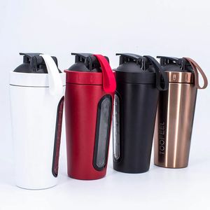 Sports milk shake bottle convenient to carry water cup with brushed protein powder milk shake cup stainless steel fitness bottle 240429