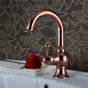 Waschbecken Wasserhähne Vidric Küche und kaltes Wasserdeck montiertes Beckenhackmixer Waschbecken Roségold Wasserhahn Golden