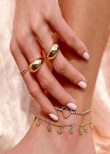 Whole High Polished Open Adjust Size Gold Silver Color Chunky Dome Ring For Women Cluster Rings3498923