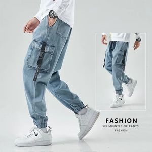 Erkekler Joggers kargo denim pantolon Bolca harem Japon Sokak Giyim Styke Erkek ayak bileği harajuku rahat hip hop kot pantolonlar erkekler 240424