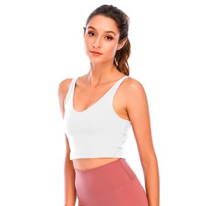 Designer Sorto de moletom de yoga ll tanque ll tanque ll luluemen lu de luxo de luxo bralette top com almofadas camisetas mulheres pescoço roupas esportivas de ginástica de cor sólida ginástica