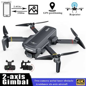 DRONES F5S PRO DRONE MED Professional 4K Dual Camera 2-Axis PTZ FPV Drone RC Folding Four Helicopter Aerial Photography G Drone Toy WX