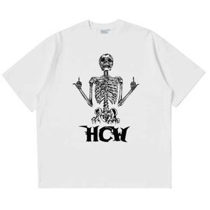 Men's T-Shirts Y2k T Shirt Harajuku Hip Hop Retro Gothic Skull Graphic Printing Oversized Tops Men Women 2023 New Punk Rock T-shirt Strtwear T240506