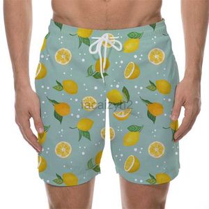 Mäns plusstorlekshorts 3D Tryckt sommarmän fashionabla Hawaiian Beach Pants, Fruit Series Loose Casual Shorts