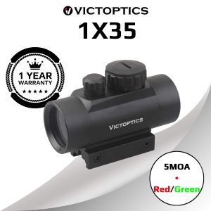 Optics Victoptics 1x35 Red Dot Scope 5 Уровни Red Green Dot Reflex Collimator Прицел подходит для огнестрельного оружия Airsoft