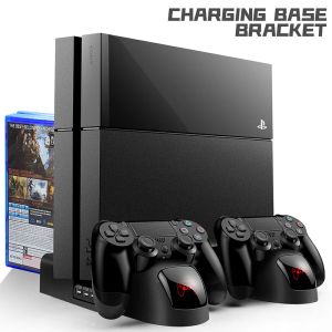 Laddare PS4/ PS4 Slim/ PS4 Pro Cooler Vertical Cooling Stand PS4 Controller Charger Dock Station med LED -indikatorer 12st Games Storage