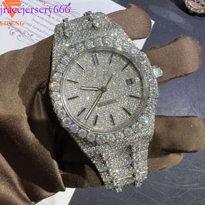 남성용 기계적 시계 다운 버스 벌집 세트 VVS Moissanite 힙합 아이스 아웃 시계