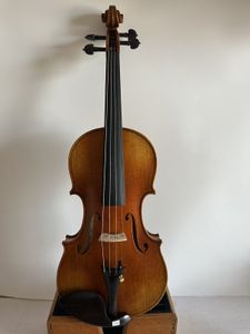 7/8サイズのバイオリンストラディモデルフレーム付きメープルバックスプルーストップハンド彫刻K3954 00