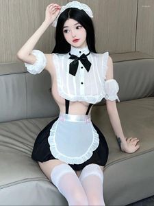 Abiti casual dolce ragazza carina a maniche corte mini abito cosplay uniforme da cameriera sexy desire puro desiderio elegante 2024 top di moda 1vpy