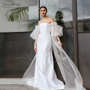 Guanti manica staccabile in organza con once con nastri lunghi accessori per matrimoni da sogno chic da sposa guanti chic dg185