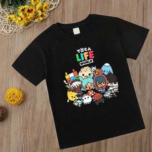 T-shirts nya barn Game Toca Life World Tshirt Anime Toca Boca Life World Game T Shirt Kids Tops Tee Teenager Overdimensionerad kort ärm2405