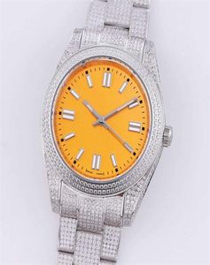 メンズウォッチオートマチックメカニカルウォッチ41mm with diamondStudded Steel Women Wristwatch Bracelet Montre de Luxe Full Diamond Top 3782195