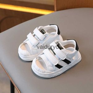 Sneakers Summer sandals for children boys ages 0-13 and a half girls babies with soft soles toddlers toddlers. Small white breathable shoes toe bag H240506