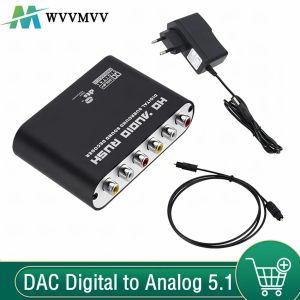 Converter WvvMvv AC3 Audio Digital to Analog 5.1 Channel Stereo DAC Converter Optical SPDIF Coaxial AUX 3.5mm to 6 RCA Decoder Amplifier