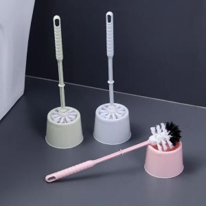 Brushes Toilet Bowl Brush and Holder Set Compact Tool Deep Cleaning for Bathroom Thick and Soft Bristles Long Handle LaborSaving