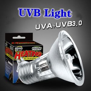 Aydınlatma 25/50W UVA + UVB Sürüngen Lamba Ampul UV Işık Evcil Hayvanlar Kertenkele Sürüngenler ve Amfibiler için Isıtma Lambası