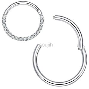 Body Arts 1pcs Septum Hoop Daith Piercing smycken G23 Titanium för näshelix conch tragus känsliga öron 16/18g rook läpphoppring D240503