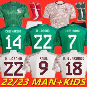 Qatar 2022 Mexico Soccer Jerseys Thai Quality Customized Shirts Chicharito Carlos V H Herrera R Jimenez H Lozano Tecatito G Ochoa C Sal 244m