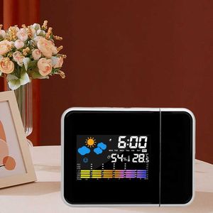 Desk Table Clocks Projection Clock Digital LED Projector with Night Backlight for Home Living Room Bedroom Desk Table Thermometer Hygrometer
