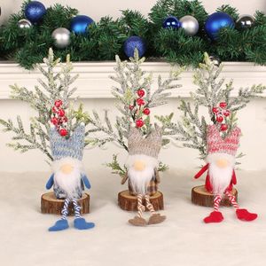 Dekoracyjne figurki świąteczne gnom pluszowe siedzenie bez twarzy lalki ręcznie robione szwedzkie tomte elf dekoracja