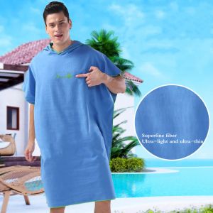 Accessori surf poncho che cambia asciugamano estate cappa microfibra spiaggia da bagno coperta asciugamano da bagno in bagni da bagno poncho per adulti