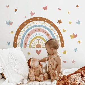 Stickers Bohemian Rainbow Stars Wall Stickers for Baby Room Kids Room Decoration Vinyl Self Adhered Wall Decals Kindergarten Wallpaper