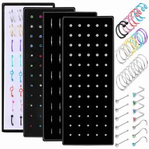 Body Arts Drperfect Anello naso set per le donne Acciaio in acciaio inossidabile anelli a forma di naso a forma di piercing 20g 22g 1,5 mm 2 mm 2,5 mm D240503