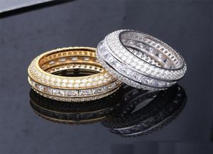 Модные кольца ювелирные изделия роскошные классы качество Bling Циркон Микроплановые кольца роскошные изысканные изящные 18 -километровые золотые кольцы хип -хоп1006428