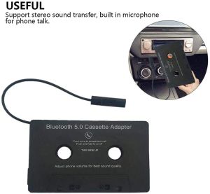 Kit Bluetooth Cassette Adapter för bil med stereoljud, trådlös kassettband till AUX -adapter smartphonekassettadapter