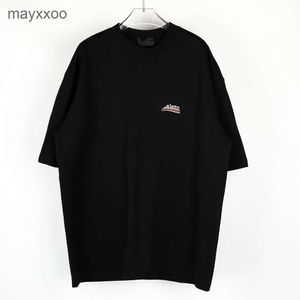 Designer T-shirts Ballencigss Hoodies Men's Sweatshirts B Embroidered Cola Paris Band Black Loose Short Sleeve T-shirt för män och kvinnor 0voo