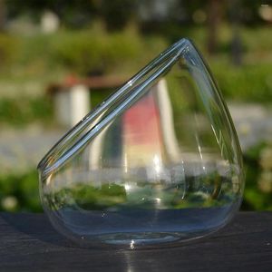 Vasen klare schräge geschnittene Schüssel Glas Vase Mini Candy Jar Air Plant Halter