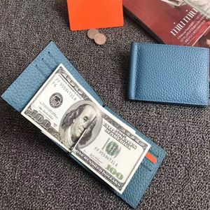 8 färger utbyggbart kreditkorts -ID Holder Mini Wallet Black äkta läder Momey Clip Case Purse 2021 Fashion Business Mens Womens SMA 215i