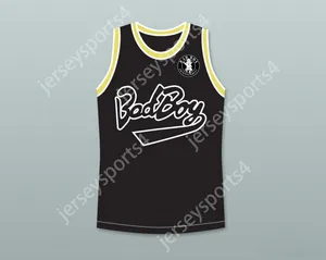 Anpassad Nay Mens Youth/Kids Notorious B.I.G. Biggie Smalls 72 Bad Boy Black Basketball Jersey med Patch Top Stitched S-6XL