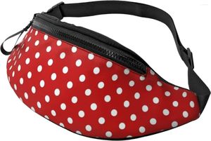 Backpack Red Rouse Caracter Polka Dot Fanny Pack Pack Palking Saco de cintura para homens Men