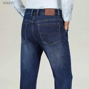 Mäns jeans mens jeans vår och höst elastisk verksamhet lös raka casual byxor varumärke mode commonfort denim byxor wx