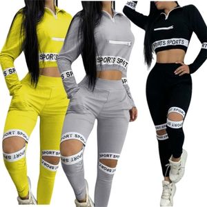 Women Fall Clothing Sweat Suits Long Sleeve Crop Top and Pants Set 2 Piece Outfits for Womens Tracksuit Wholesale Dropshipping X0923 223B