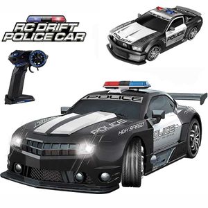Carro elétrico/RC 1/12 RC Police Car 2,4GHz Ultra Fast Remote Control Car Brinquedo com Luzes Durable Chasing Drift Car Brinquedo Adequado para Crianças e Crianças T240506