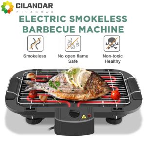 Griglie tavolo elettrico top grill bbq barbecue giardino accampamento cottura indoor 1300w