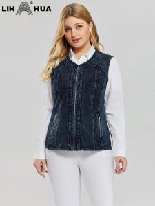 Blazer Lih Hua Women's Plus size Guid Elasticità primaverile ad alta elasticità