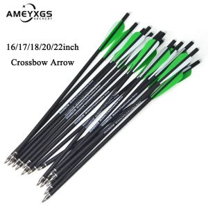 Arrow 12pcs Arco e flecha de carbono seta 16/17/18/20/22 polegadas parafusos de besta de diâmetro de 8,8 mm para acessórios de caça ao ar livre