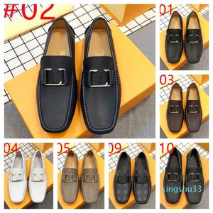 15A 70Model italienska herrskor Lyxiga varumärken Slip On Formal Designer Dress Shoes Men Loafers Moccasins äkta läderbrun körskor Storlek 38-46