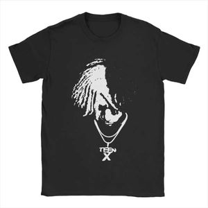 Camisetas masculinas ken carson adolescente x rap mass t-shirt grande algodão camisetas de pêlo curta de manga curta impressa J240506