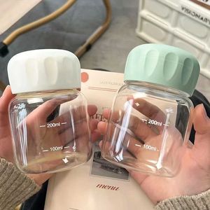 Tumblers 1pc 미니 물병 클리어 유리 컵 휴대용 재사용 가능한 마시는 여름 음료 용기 여행 액세서리 생일 선물 H240506